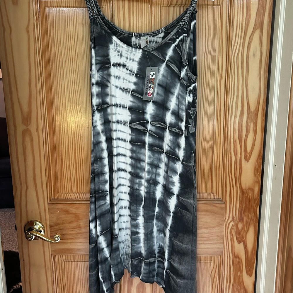 India Boutique Monochrome Tie-Dye Dress